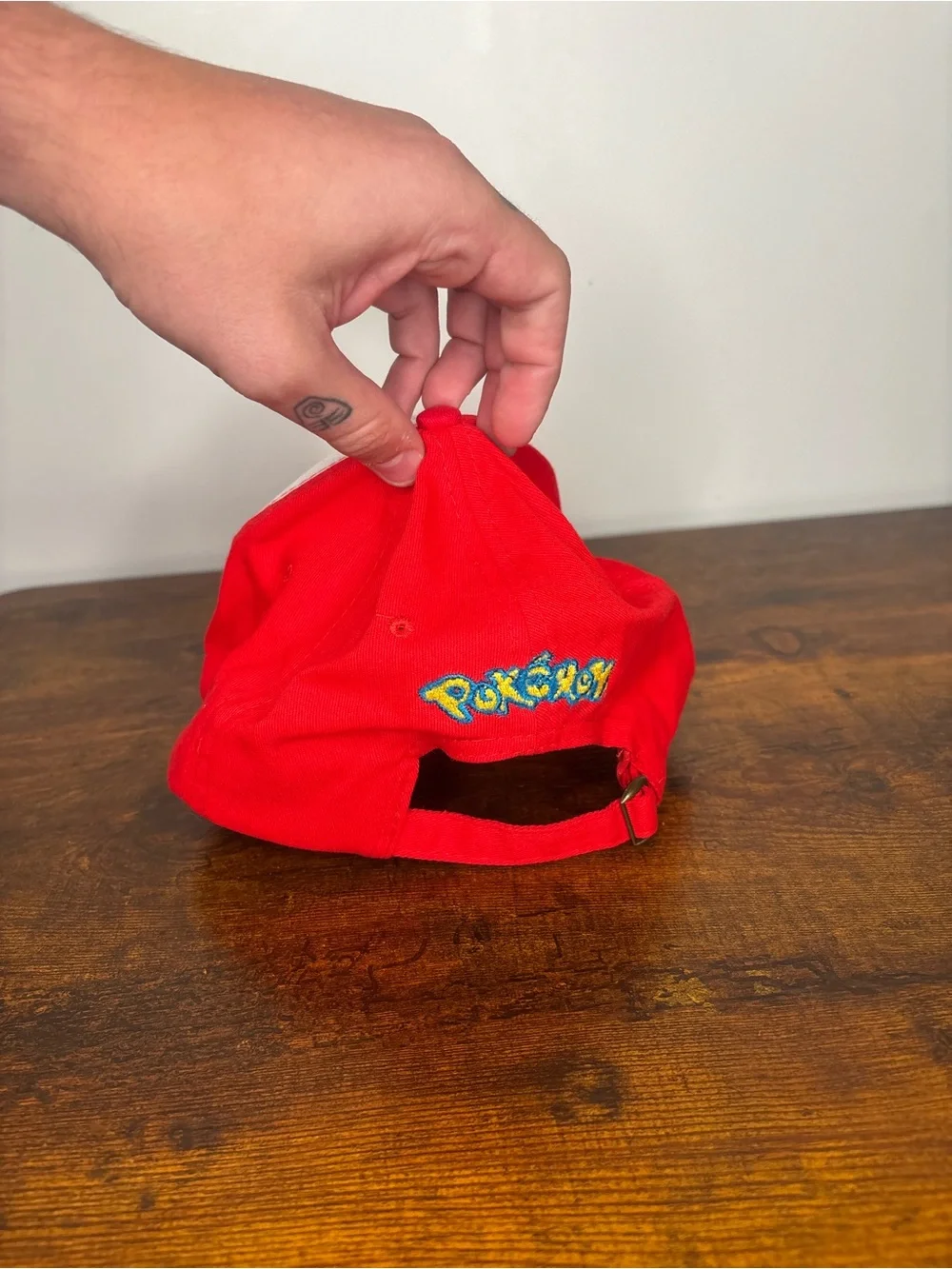 Kids Red and White Baseball Cap with Green Accent